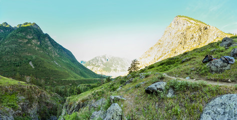 A beautiful and majestic view and a panorama of the natural and wild nature.