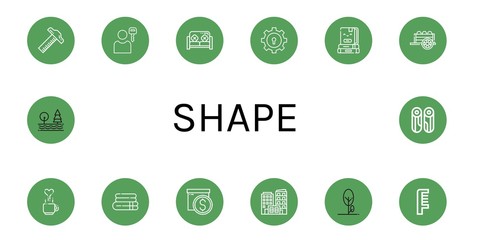 shape simple icons set