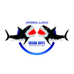 Shark logo design vector isolated on a white background