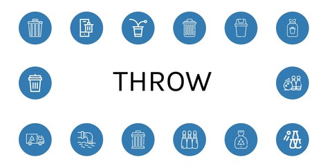 Set of throw icons