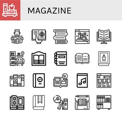 magazine icon set