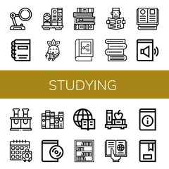studying simple icons set