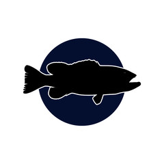 Fish icon, simple icon. Fish icon isolated on white background