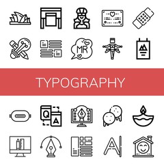 Set of typography icons