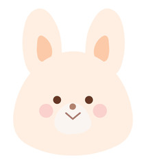うさぎのイラスト　笑顔　線なし
