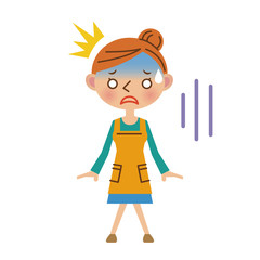 ショックを受ける主婦