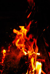 Fototapeta na wymiar A big flame,fire plan rehearsal