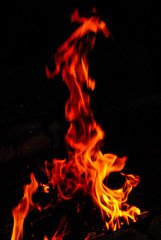 A big flame,fire plan rehearsal
