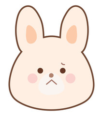 うさぎのイラスト　しょんぼり　線あり