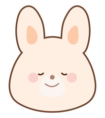 うさぎのイラスト　眠る　線あり