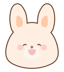 うさぎのイラスト　笑顔　線あり