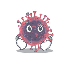 Funny microbiology coronavirus mascot character showing confident gesture