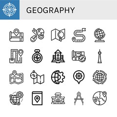 Set of geography icons