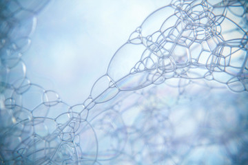 Macro shots soapy water bubbles close-up