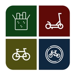 cycle simple icons set