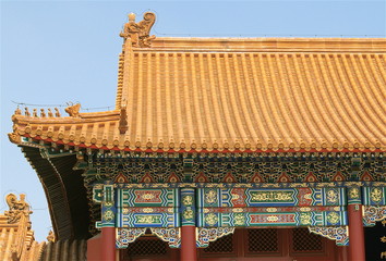 Pavilion Roof and Eaves Detail, Forbidden City, Beijing, China