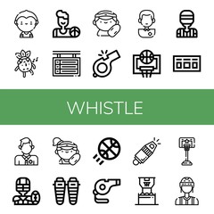 whistle icon set