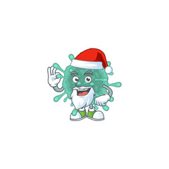 Coronaviruses cartoon character of Santa showing ok finger