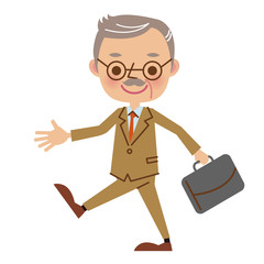 歩く社長・熟年のビジネスマン