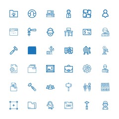 Editable 36 job icons for web and mobile