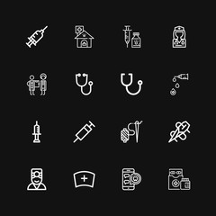 Editable 16 nurse icons for web and mobile