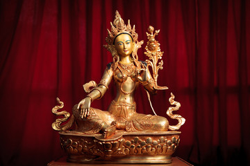 Gilded bronze Bodhisattva