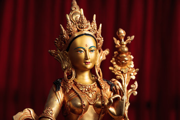 Gilded bronze Bodhisattva