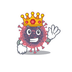 The Royal King of microbiology coronavirus cartoon character design with crown