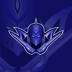 Assassin Esport Logo, Blue assassin Isolated for logo, mascot or badge.