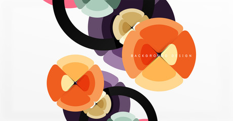 Abstract background, trendy color circles geometrical composition. Vector Illustration For Wallpaper, Banner, Background, Card, Book Illustration, landing page