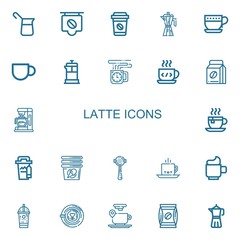 Editable 22 latte icons for web and mobile