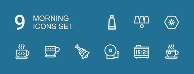 Editable 9 morning icons for web and mobile