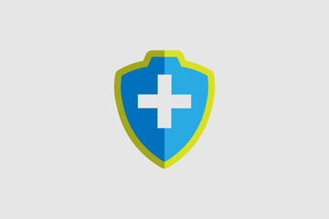 The blue health shield symbol