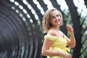 Beautiful girl in the summer park