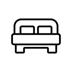 Bed icon vector. Thin line sign. Isolated contour symbol illustration © vectorwin