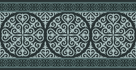 Kazakh carpet ornaments. Traditional patterns of Kazakhs. Background, texture, design life of nomads. Ancient Turkic ornaments. Art, customs and traditions of Kazakhstan. Decorative art of nomads