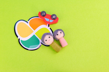 高齢者ドライバーマーク　シニア　老夫婦