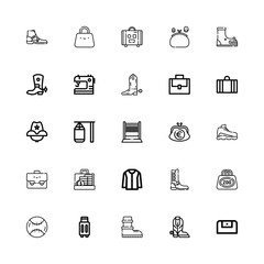 Editable 25 leather icons for web and mobile