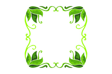 Green flora ornament frame decoration