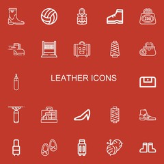Editable 22 leather icons for web and mobile