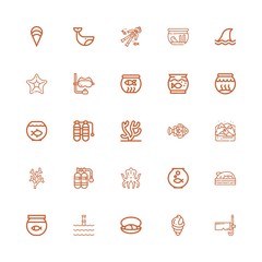 Editable 25 underwater icons for web and mobile