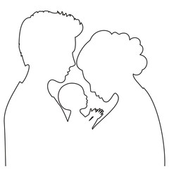 Mom, Dad, baby together