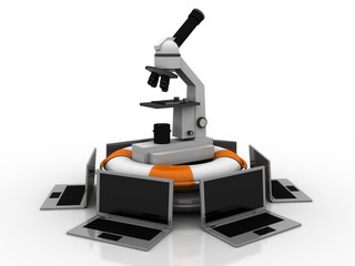 3d rendering Microscope with computer network