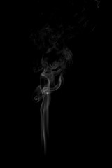 White smoke trickle texture on black background