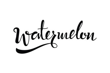 watermelon text in brush style vector