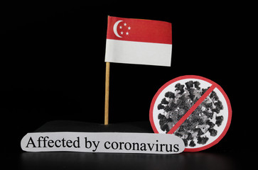 Singapur is one of many lands affected by coronavirus. Covid-19 is a type of group of RNA viruses that cause variety of diseases in humans, mainly respiratory tract. Viral disease. Medicine. Panic