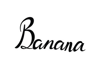 banana text in brush style vector