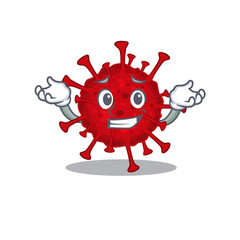 Happy face of betacoronavirus mascot cartoon style