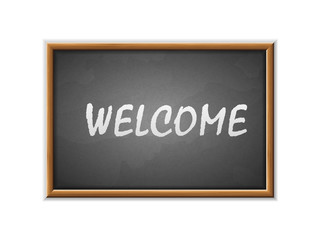 Obraz premium Welcome written on a blackboard