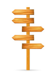 Wooden sign post
